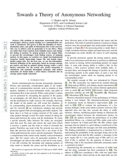 Towards a Theory of Anonymous Networking