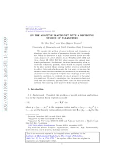 On the adaptive elastic-net with a diverging number of parameters