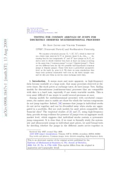 Testing for common arrivals of jumps for discretely observed
  multidimensional processes
