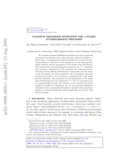 Maximum likelihood estimation for $α$-stable autoregressive
  processes