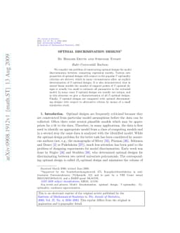 Optimal discrimination designs
