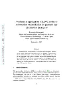 Problems in application of LDPC codes to information reconciliation in
  quantum key distribution protocols