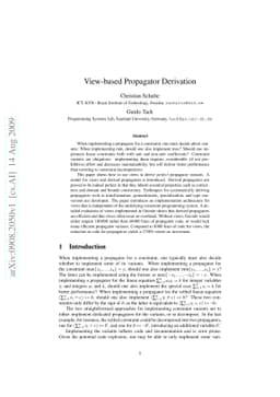 View-based Propagator Derivation