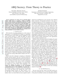 ARQ Secrecy: From Theory to Practice