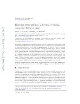 Bayesian estimation of a bivariate copula using the Jeffreys prior