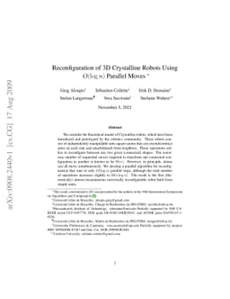 Reconfiguration of 3D Crystalline Robots Using O(log n) Parallel Moves