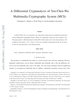 A Differential Cryptanalysis of Yen-Chen-Wu Multimedia Cryptography
  System (MCS)
