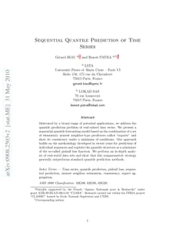 Sequential Quantile Prediction of Time Series
