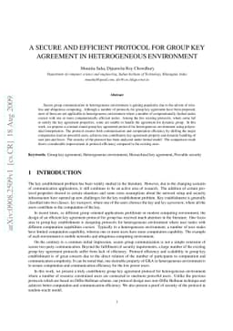 A Secure and Efficient Protocol for Group Key agreement in Heterogeneous
  Environment