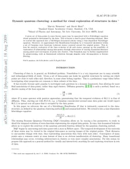 Dynamic quantum clustering: a method for visual exploration of
  structures in data