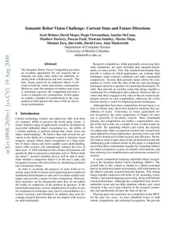 Semantic Robot Vision Challenge: Current State and Future Directions