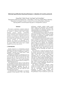 Informal specification-based performance evaluation of security
  protocols