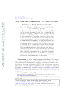 Functional linear regression that's interpretable