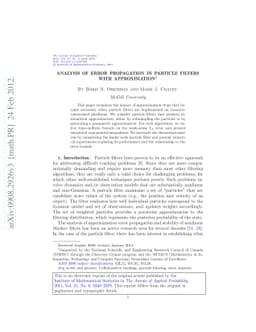 Analysis of error propagation in particle filters with approximation