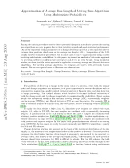 Approximation of Average Run Length of Moving Sum Algorithms Using
  Multivariate Probabilities