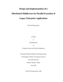 Design and Implementation of a Distributed Middleware for Parallel
  Execution of Legacy Enterprise Applications
