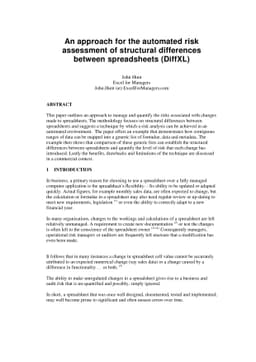 An approach for the automated risk assessment of structural differences
  between spreadsheets (DiffXL)