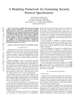A Modeling Framework for Generating Security Protocol Specifications