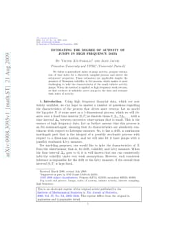 Estimating the degree of activity of jumps in high frequency data