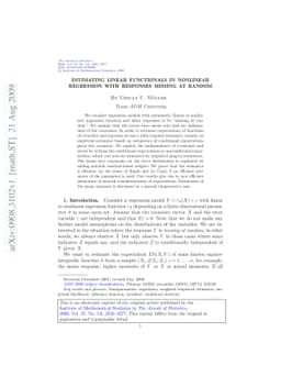 Estimating linear functionals in nonlinear regression with responses
  missing at random