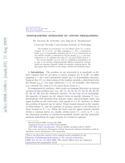 Nonparametric estimation by convex programming