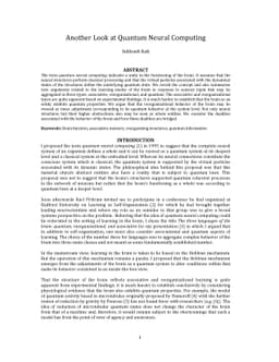 Another Look at Quantum Neural Computing