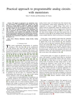 Practical approach to programmable analog circuits with memristors