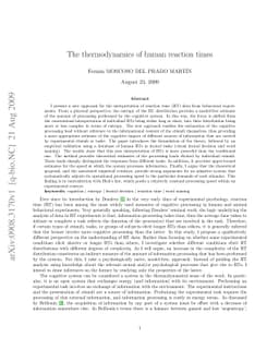 The thermodynamics of human reaction times