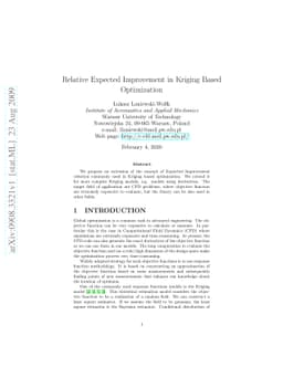 Relative Expected Improvement in Kriging Based Optimization