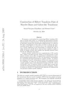 Construction of Hilbert Transform Pairs of Wavelet Bases and Gabor-like
  Transforms
