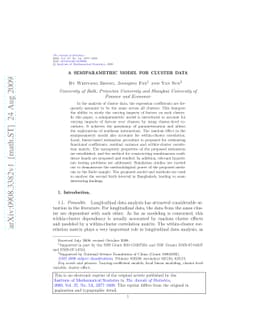 A semiparametric model for cluster data