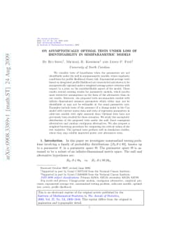 On asymptotically optimal tests under loss of identifiability in
  semiparametric models