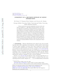 Consistency of a recursive estimate of mixing distributions