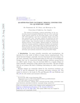 Quarter-fraction factorial designs constructed via quaternary codes