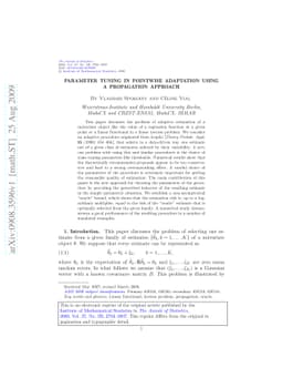 Parameter tuning in pointwise adaptation using a propagation approach