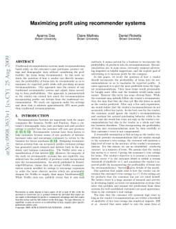 Maximizing profit using recommender systems
