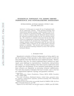 Statistical topology via Morse theory, persistence and nonparametric
  estimation