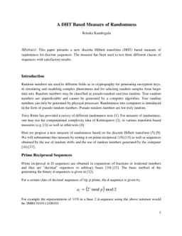 A DHT Based Measure of Randomness