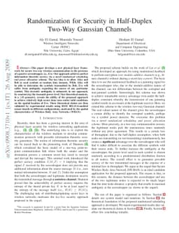 Randomization for Security in Half-Duplex Two-Way Gaussian Channels