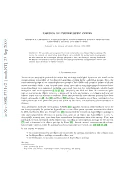 Pairings on hyperelliptic curves