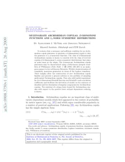 Multivariate Archimedean copulas, $d$-monotone functions and
  $\ell_1$-norm symmetric distributions