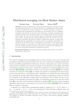 Distributed Averaging via Lifted Markov Chains