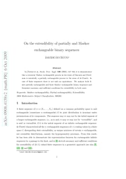 On the extendibility of partially and Markov exchangeable binary
  sequences