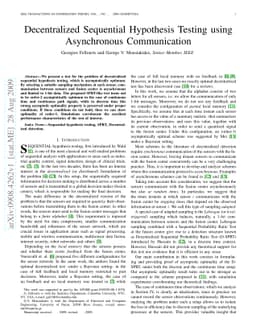 Decentralized Sequential Hypothesis Testing using Asynchronous
  Communication
