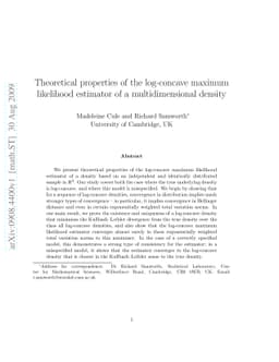 Theoretical properties of the log-concave maximum likelihood estimator
  of a multidimensional density