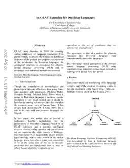 An OLAC Extension for Dravidian Languages