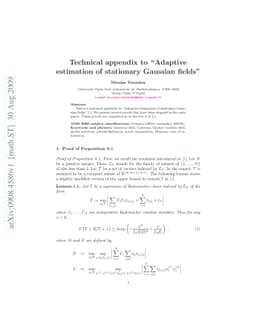 Technical appendix to "Adaptive estimation of stationary Gaussian
  fields"