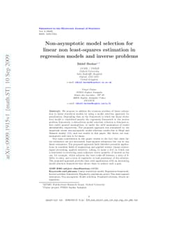 Non-asymptotic model selection for linear non least-squares estimation
  in regression models and inverse problems
