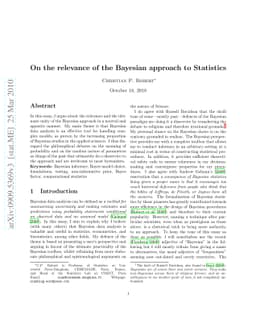 On the relevance of the Bayesian approach to Statistics