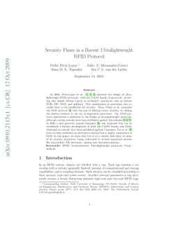 Security Flaws in a Recent Ultralightweight RFID Protocol